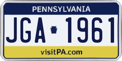 PA license plate JGA1961