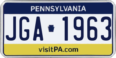PA license plate JGA1963