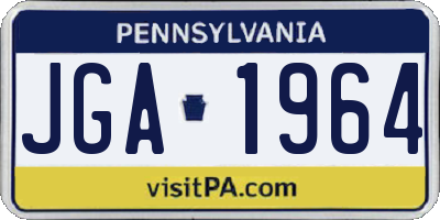 PA license plate JGA1964