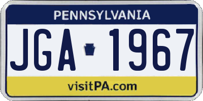 PA license plate JGA1967