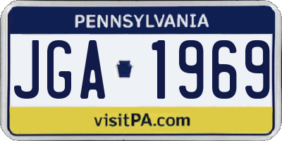 PA license plate JGA1969