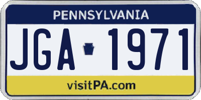 PA license plate JGA1971