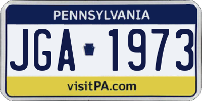 PA license plate JGA1973