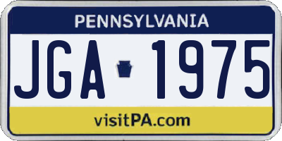 PA license plate JGA1975