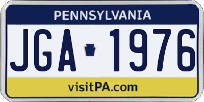 PA license plate JGA1976