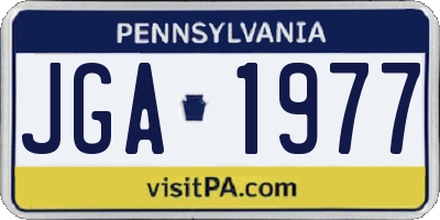 PA license plate JGA1977