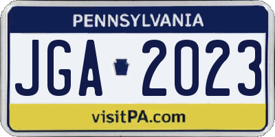 PA license plate JGA2023