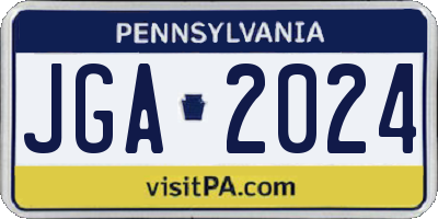PA license plate JGA2024