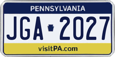 PA license plate JGA2027