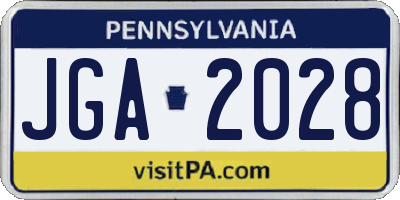 PA license plate JGA2028