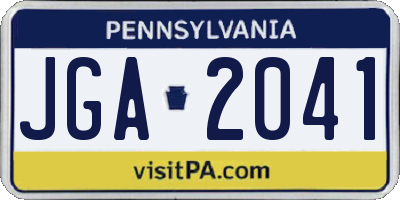 PA license plate JGA2041
