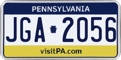 PA license plate JGA2056