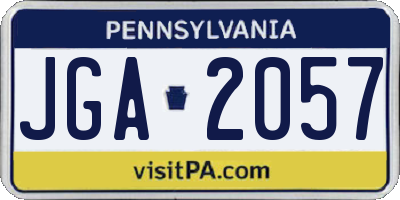 PA license plate JGA2057