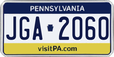 PA license plate JGA2060