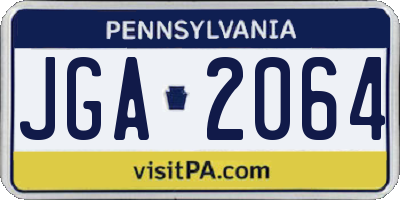 PA license plate JGA2064
