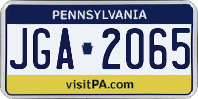 PA license plate JGA2065