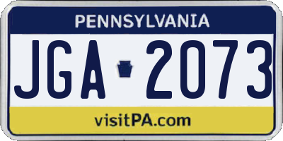 PA license plate JGA2073