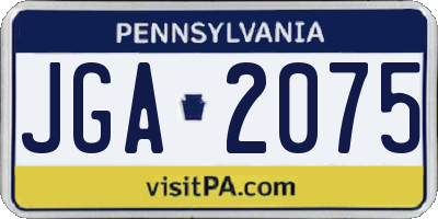 PA license plate JGA2075