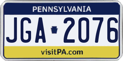 PA license plate JGA2076