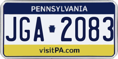 PA license plate JGA2083
