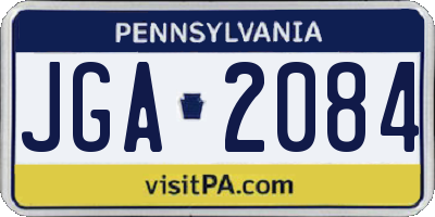 PA license plate JGA2084