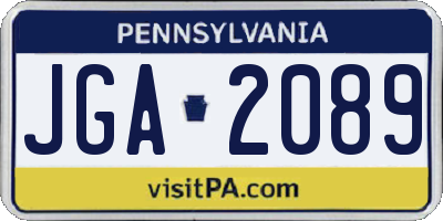 PA license plate JGA2089