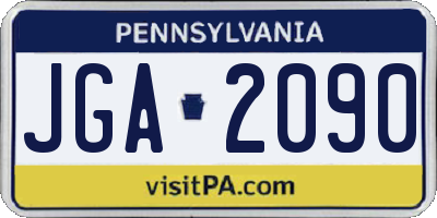 PA license plate JGA2090
