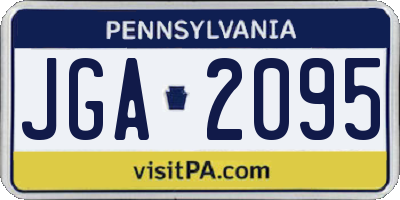 PA license plate JGA2095