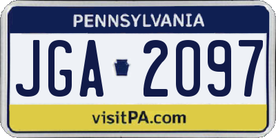 PA license plate JGA2097