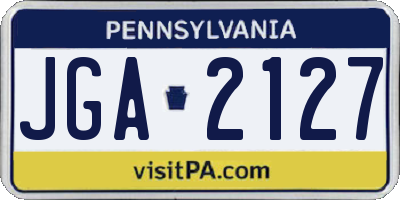 PA license plate JGA2127