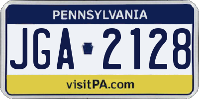 PA license plate JGA2128