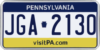 PA license plate JGA2130