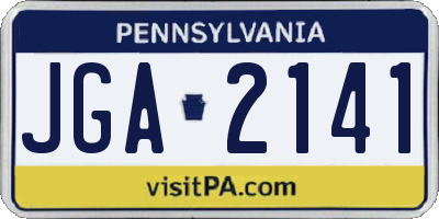 PA license plate JGA2141