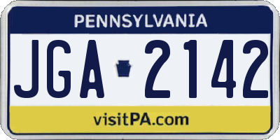 PA license plate JGA2142