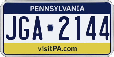 PA license plate JGA2144