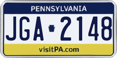 PA license plate JGA2148