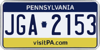 PA license plate JGA2153