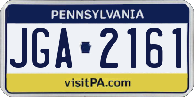 PA license plate JGA2161