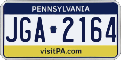 PA license plate JGA2164