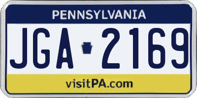 PA license plate JGA2169