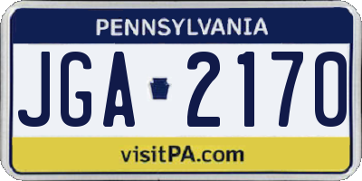 PA license plate JGA2170