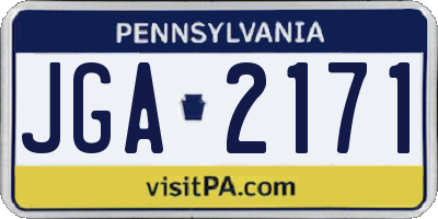 PA license plate JGA2171