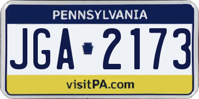 PA license plate JGA2173