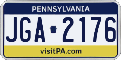 PA license plate JGA2176