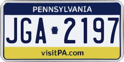 PA license plate JGA2197