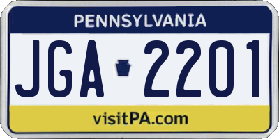 PA license plate JGA2201