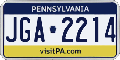 PA license plate JGA2214