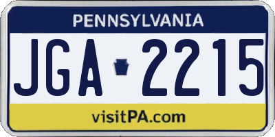 PA license plate JGA2215