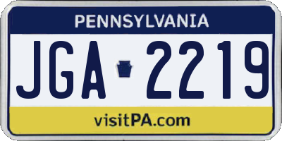 PA license plate JGA2219