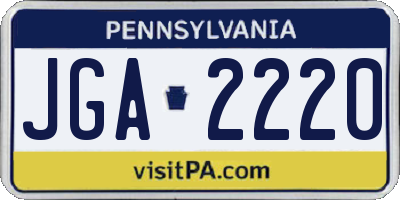 PA license plate JGA2220